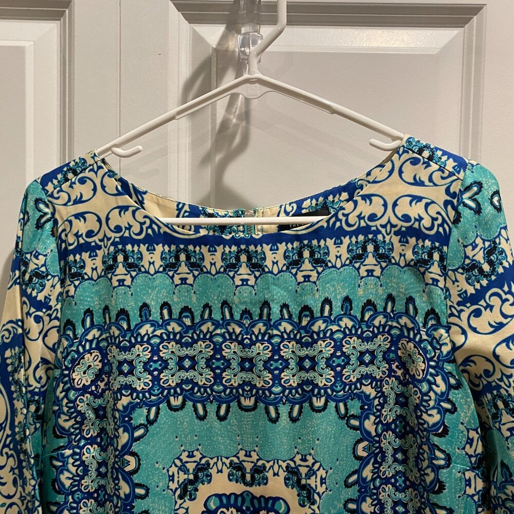 The Limited Turquoise Paisley Shift Dress Size Medium - Picture 2 of 9